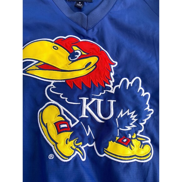 Blue and red Kansas Jayhawks embroidered windbreaker Size M - Picture 2 of 10